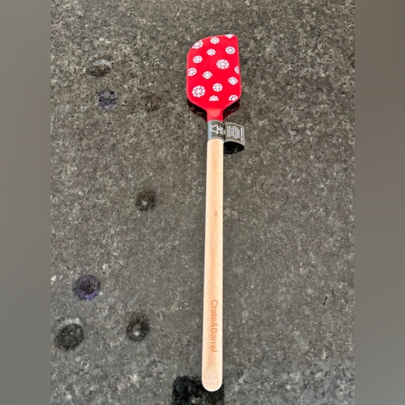 New Crate and Barrel Snowflake Red Silicone Spatula - Picture 2 of 5